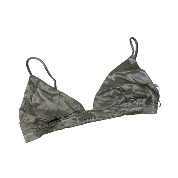 $70 NWT DISSH Bobby Pewter Silver Satin Bralette - 6 - Picture 5 of 9